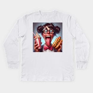 Hot Dog and a Shake Kids Long Sleeve T-Shirt